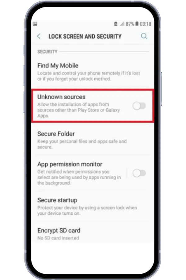 Adjust Device Security Settings